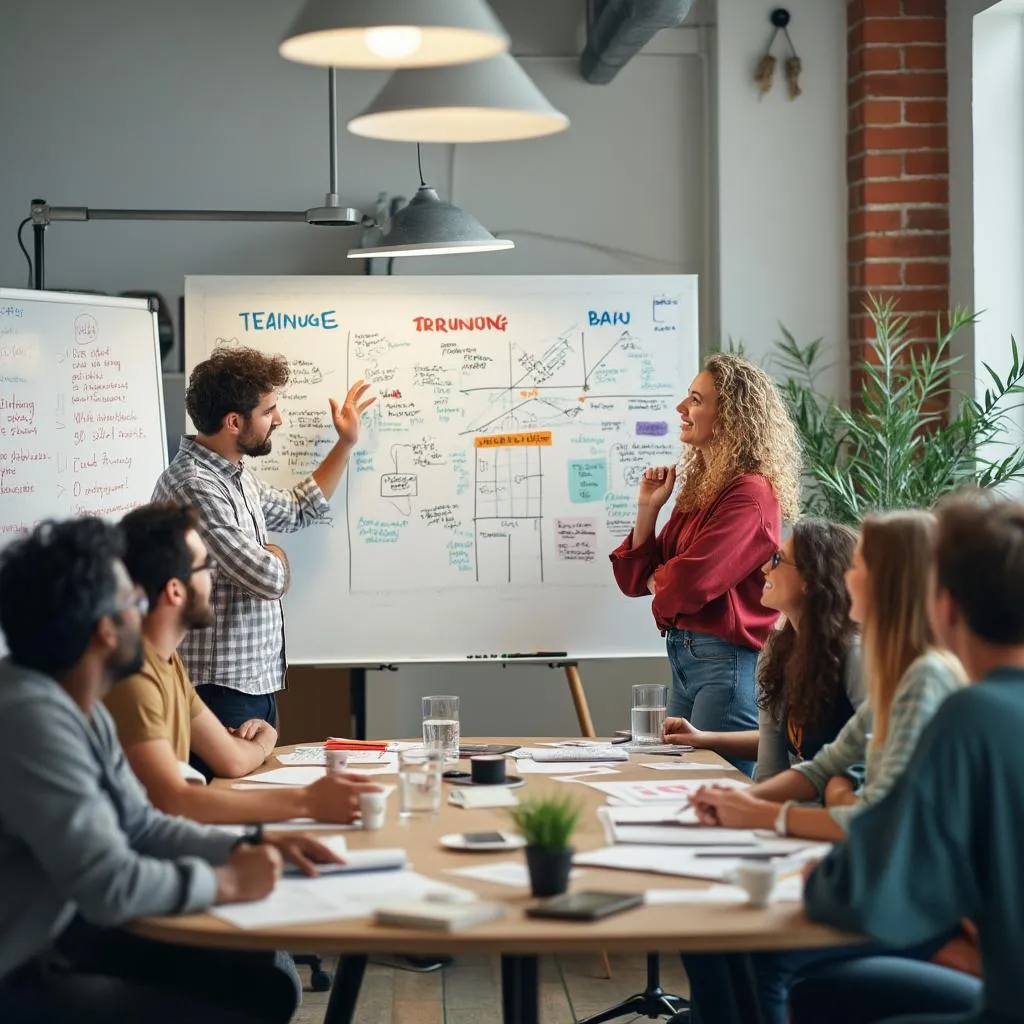 Sesión de brainstorming del equipo InversorPrep